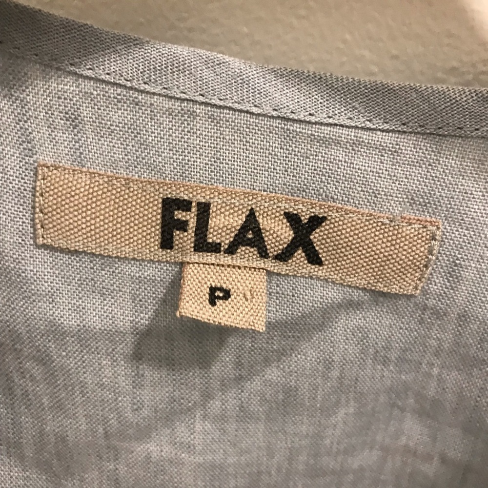 Flax Linen Wrap Top 4 6 XS Blue shirt blouse - Picture 10 of 11